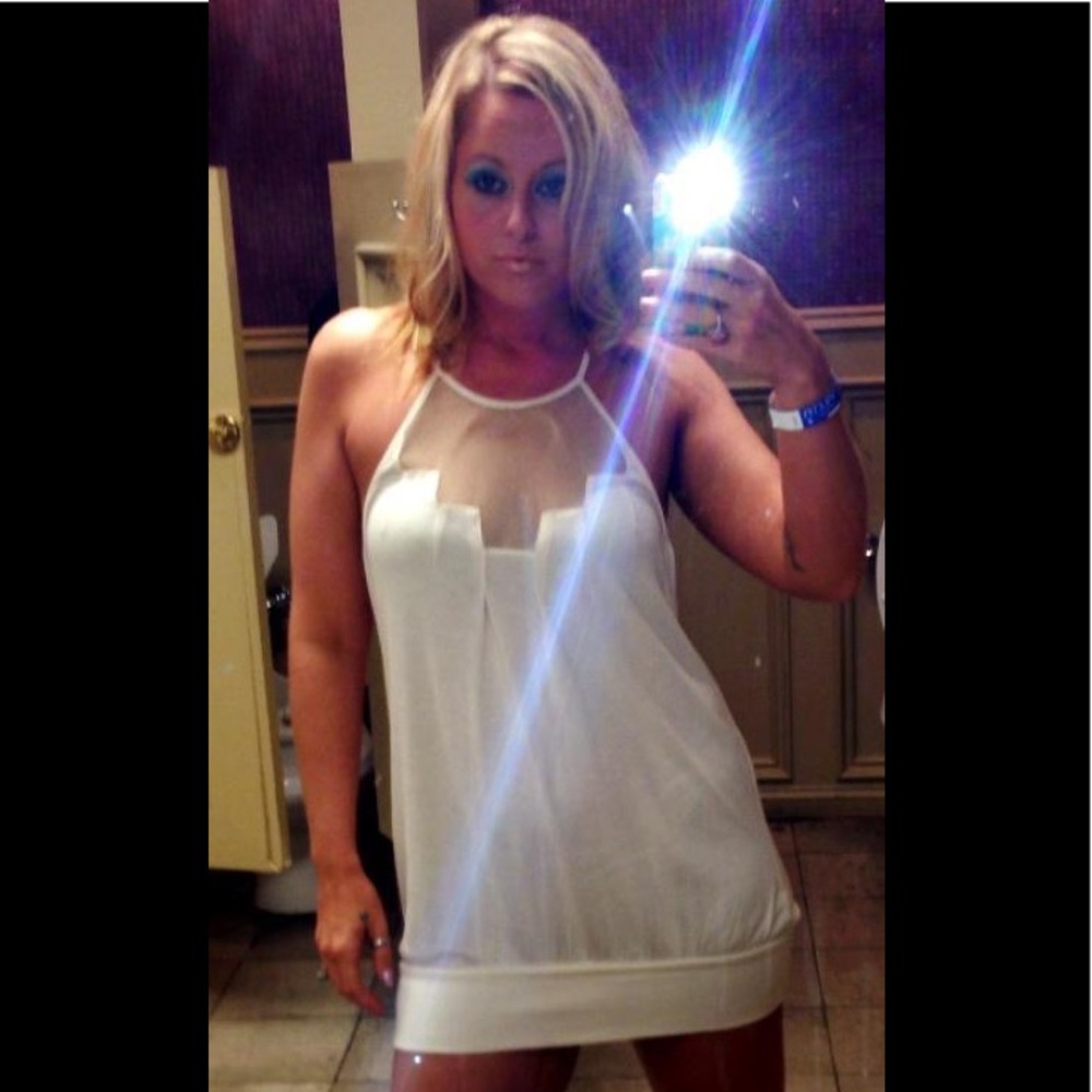 Cream Sheer Dress